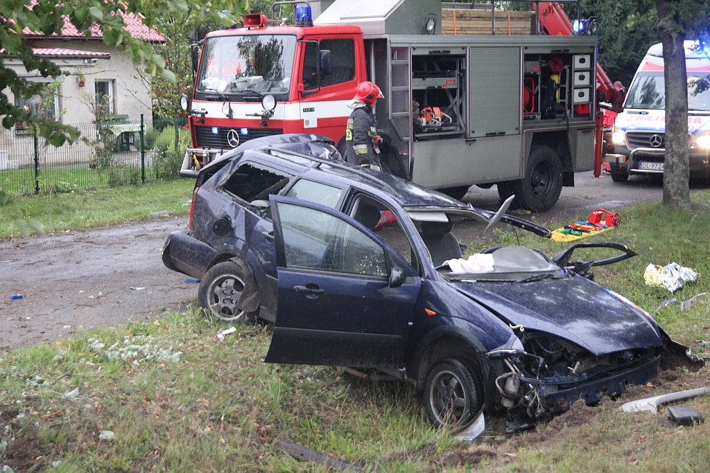 Dwie osoby ranne w wypadku do którego doszło w Grzymalinie