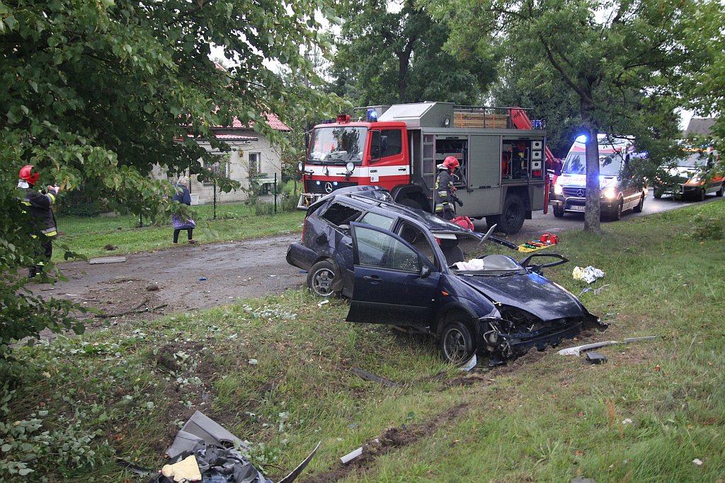 Dwie osoby ranne w wypadku do którego doszło w Grzymalinie