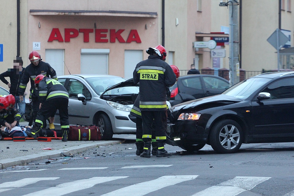 Wypadek na ulicy Działkowej. Jedna osoba została ranna