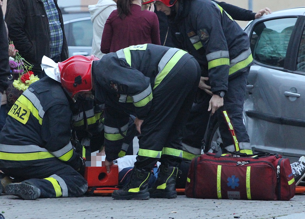 Wypadek na ulicy Działkowej. Jedna osoba została ranna
