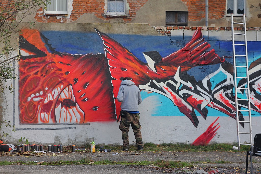 Na murach przy ulicy Kartuskiej powstało graffiti