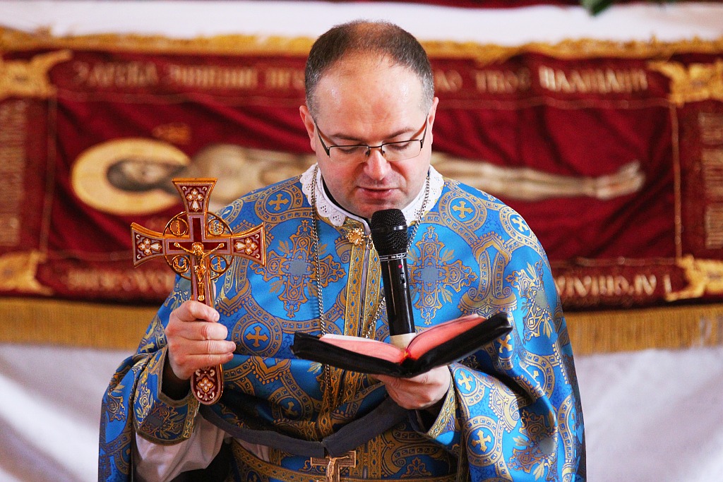 Poświęcenie pokarmów w cerkwi greckokatolickiej w Legnicy
