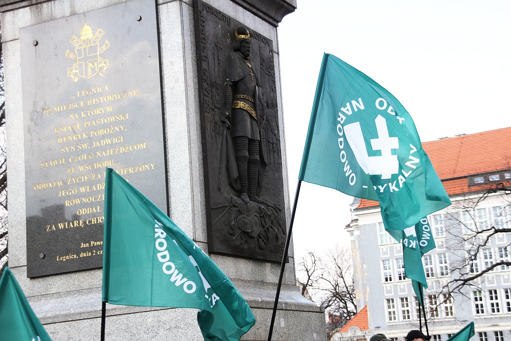 Manifestacja w sprawie budowy pomnika Henryka Pobożnego