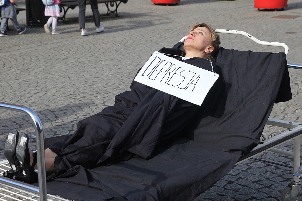 Happening pokazujący, że depresja jest chorobą