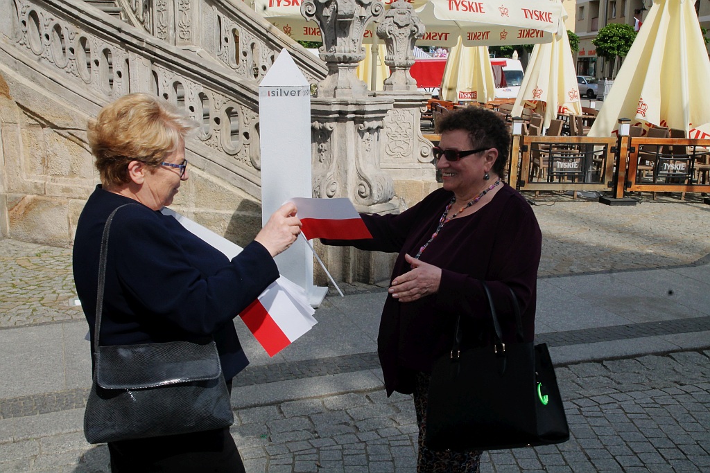 Parlamentarzystki Prawa i Sprawiedliwości rozdawały flagi