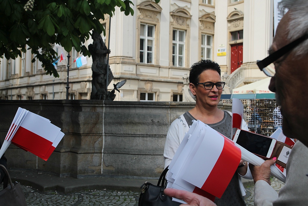 Parlamentarzystki Prawa i Sprawiedliwości rozdawały flagi