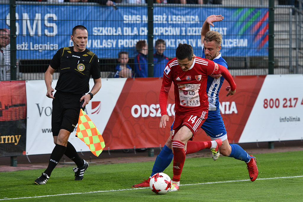 Dwa gole Marquitosa i Miedź jest o mały kroczek od ekstraklasy