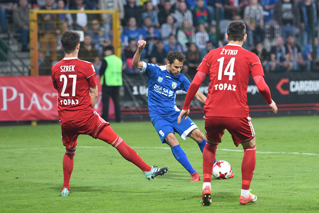 Dwa gole Marquitosa i Miedź jest o mały kroczek od ekstraklasy