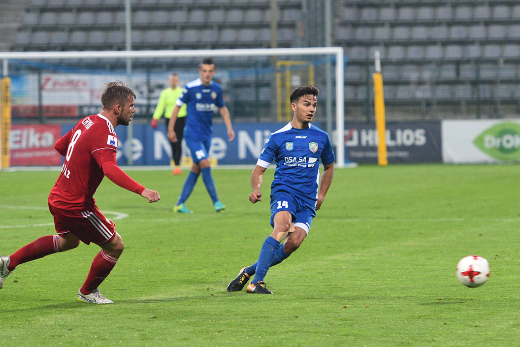 Dwa gole Marquitosa i Miedź jest o mały kroczek od ekstraklasy