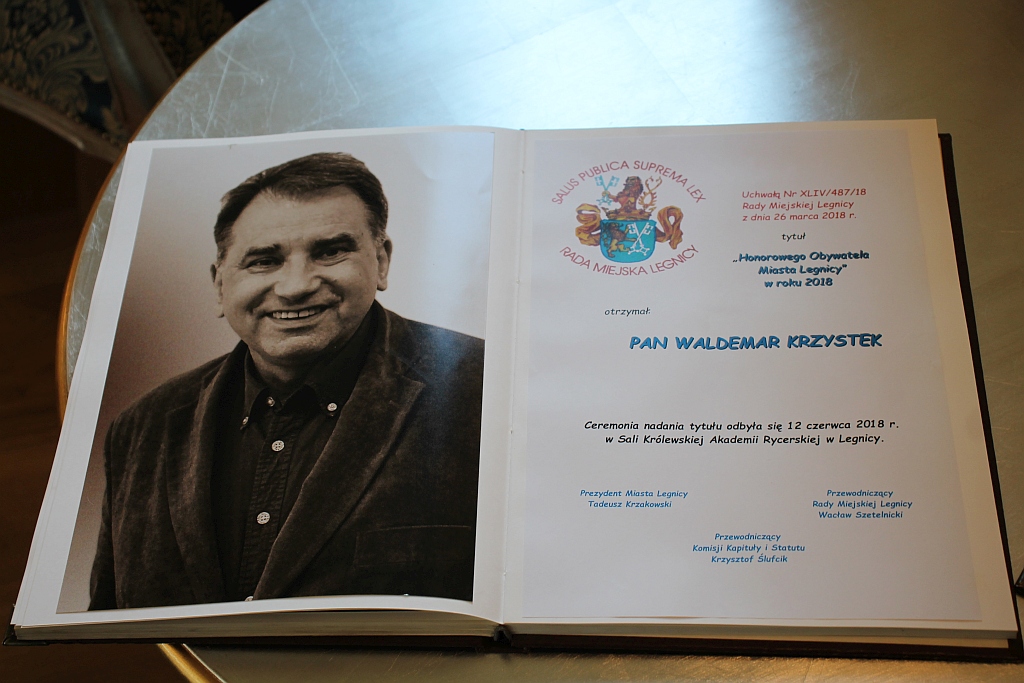 Waldemar Krzystek honorowym obywatelem Legnicy           
