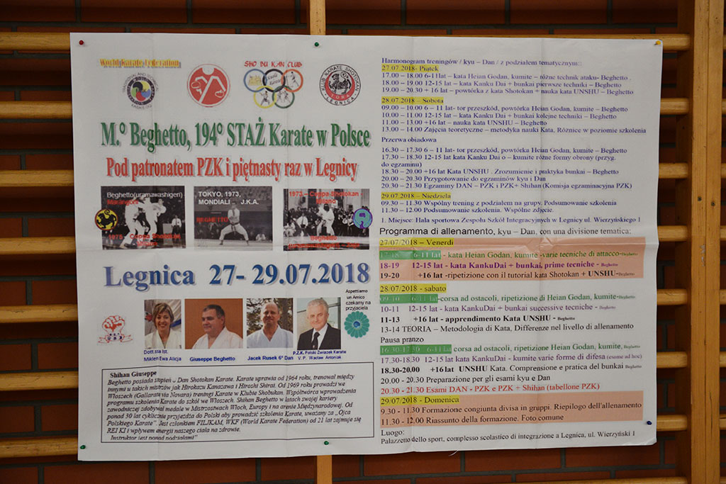 Staż karate z włoskim mistrzem Giuseppe Beghetto w Legnicy