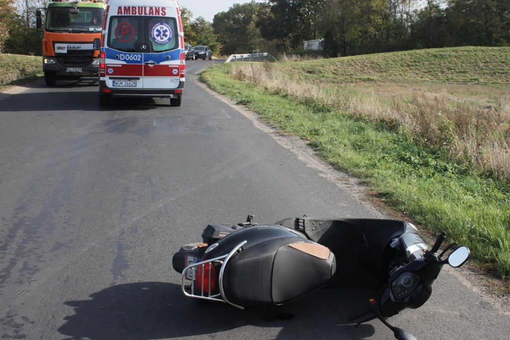 Kierujący skuterem spowodował wypadek przy ul. Pątnowskiej