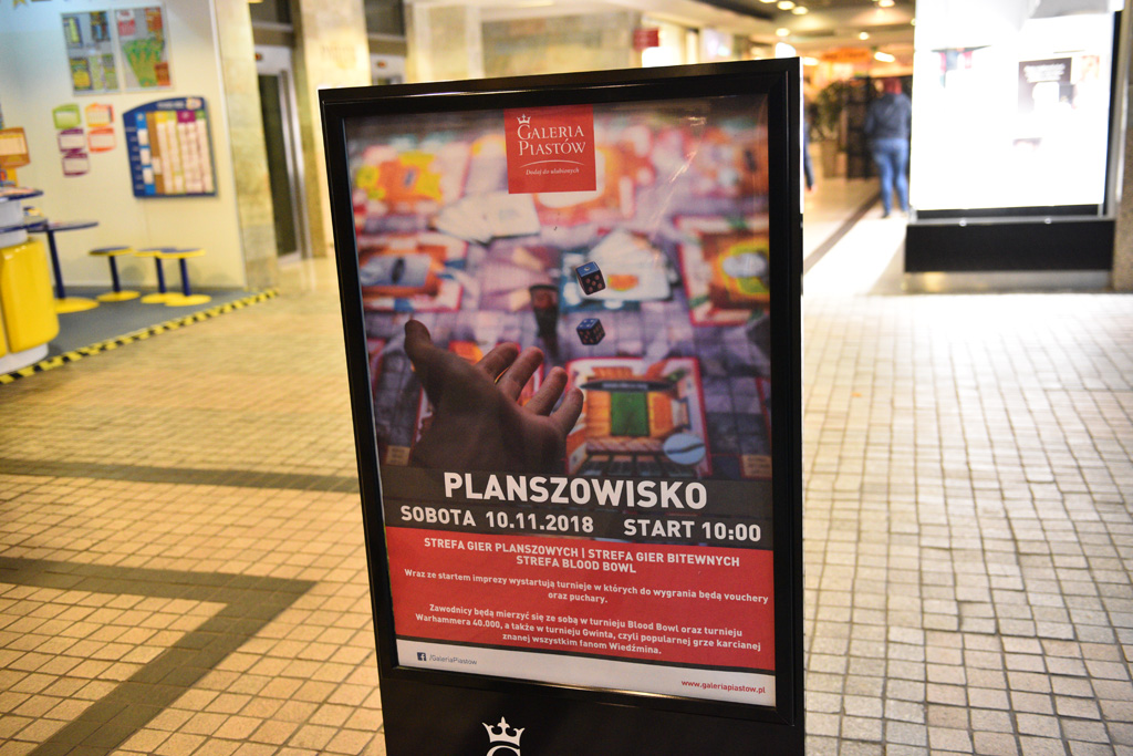 Turniej gier i planszowisko w dużym patio Galerii Piastów