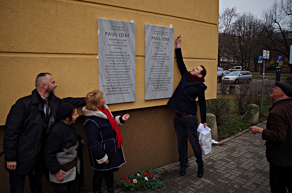 Odsłonięcie tablicy Paula Löbe legniczanina, wybitnego polityka
