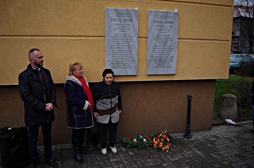 Odsłonięcie tablicy Paula Löbe legniczanina, wybitnego polityka