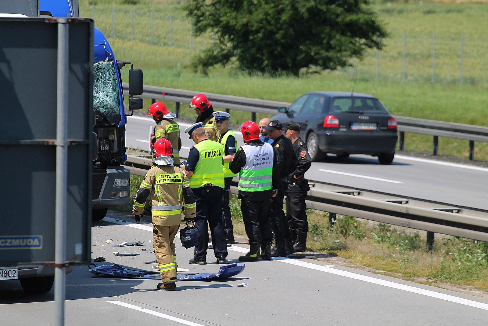 Kolizja na autostradzie A4. Trasa całkowicie zablokowana	
