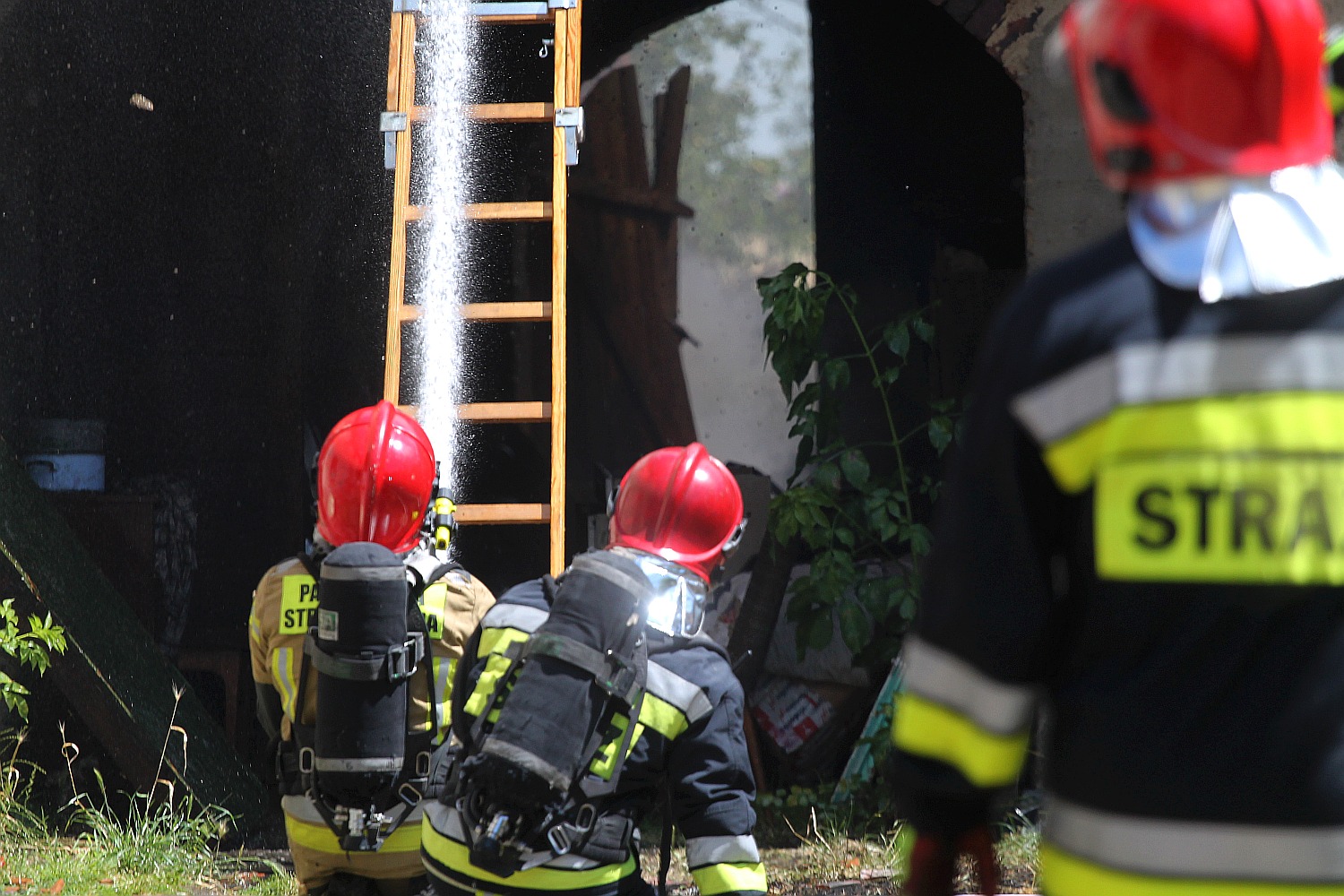 Strażacy walczą z ogniem. Pożar przy Wielogórskiej