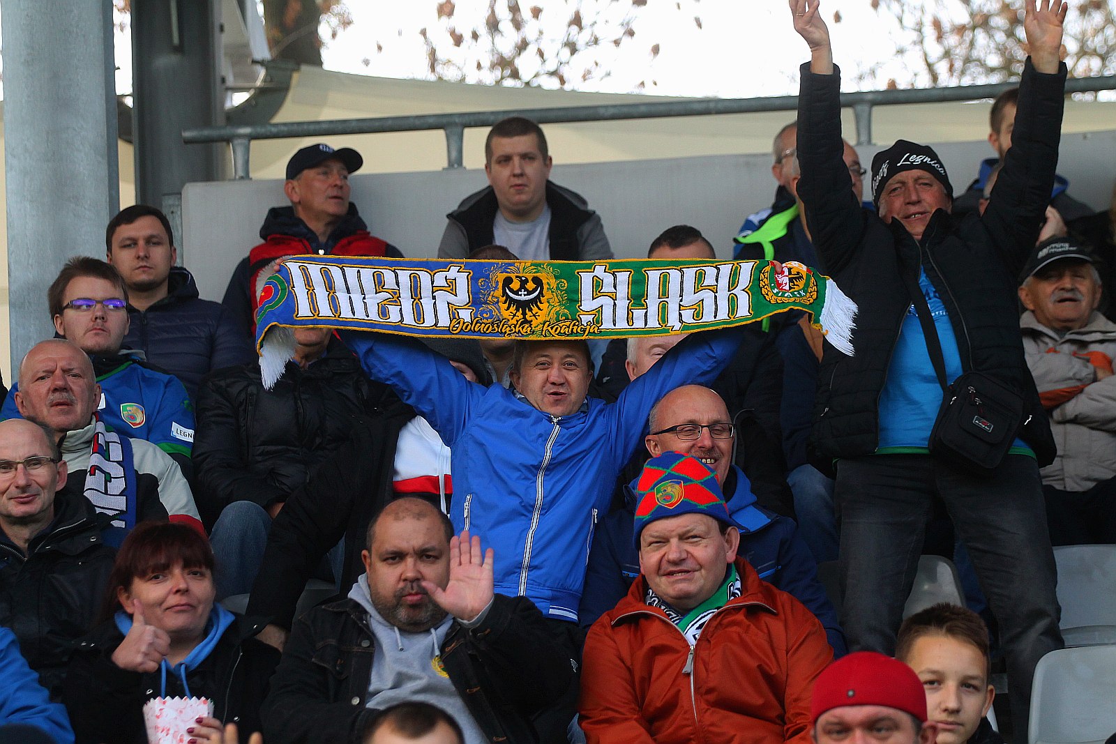 Kibice podczas meczu Miedzi Legnica z Radomiakiem Radom
