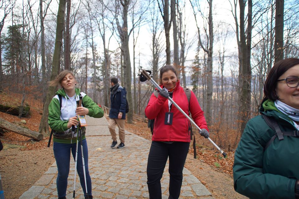 ABC Nordic Walking na szczycie góry Chojnik w Karkonoszach