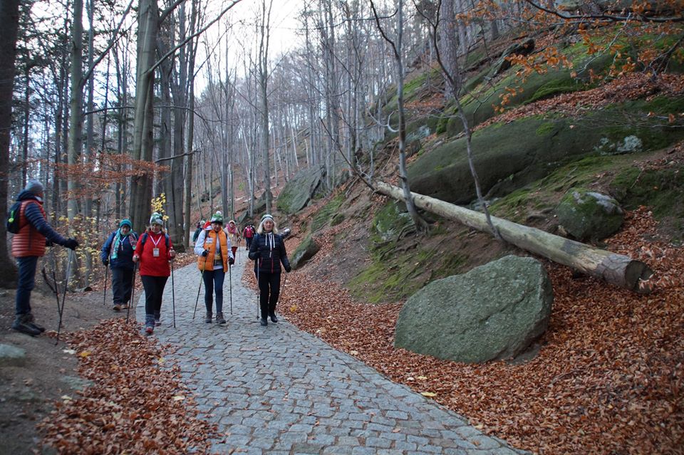 ABC Nordic Walking na szczycie góry Chojnik w Karkonoszach