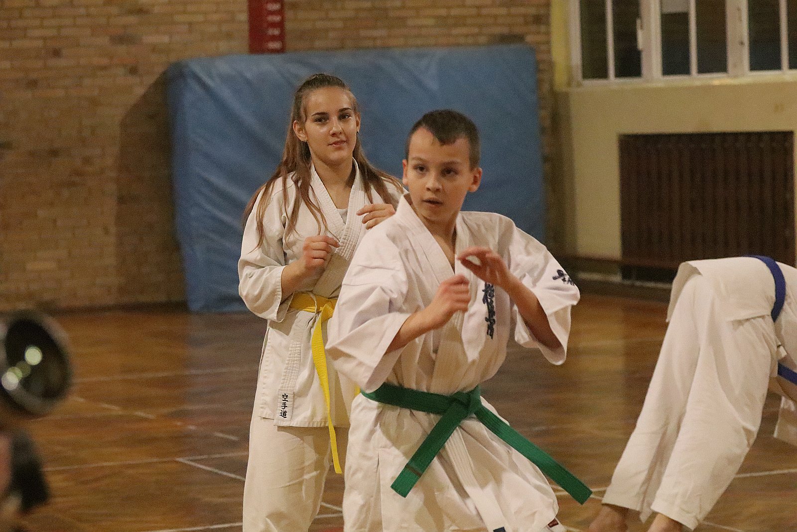 Trening Klubu Karate Kyokushin Legnica w Szkole Podstawowej nr 4