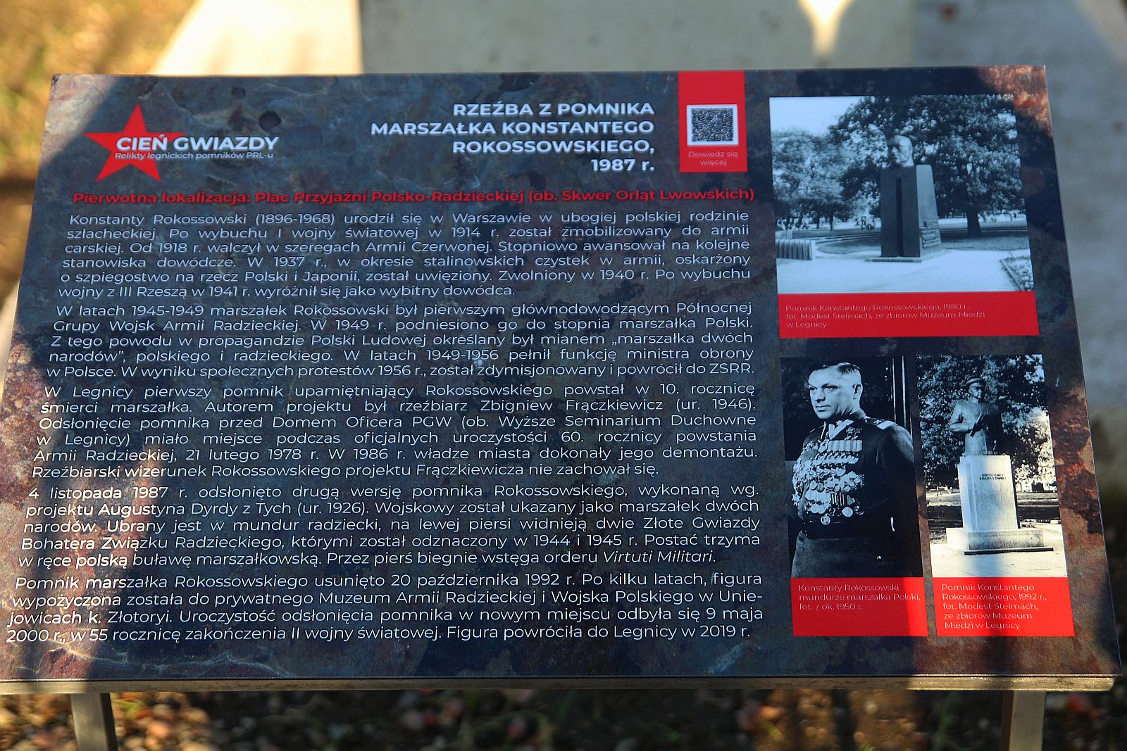 Figura marszałka Rokossowskiego już w ekspozycji muzeum