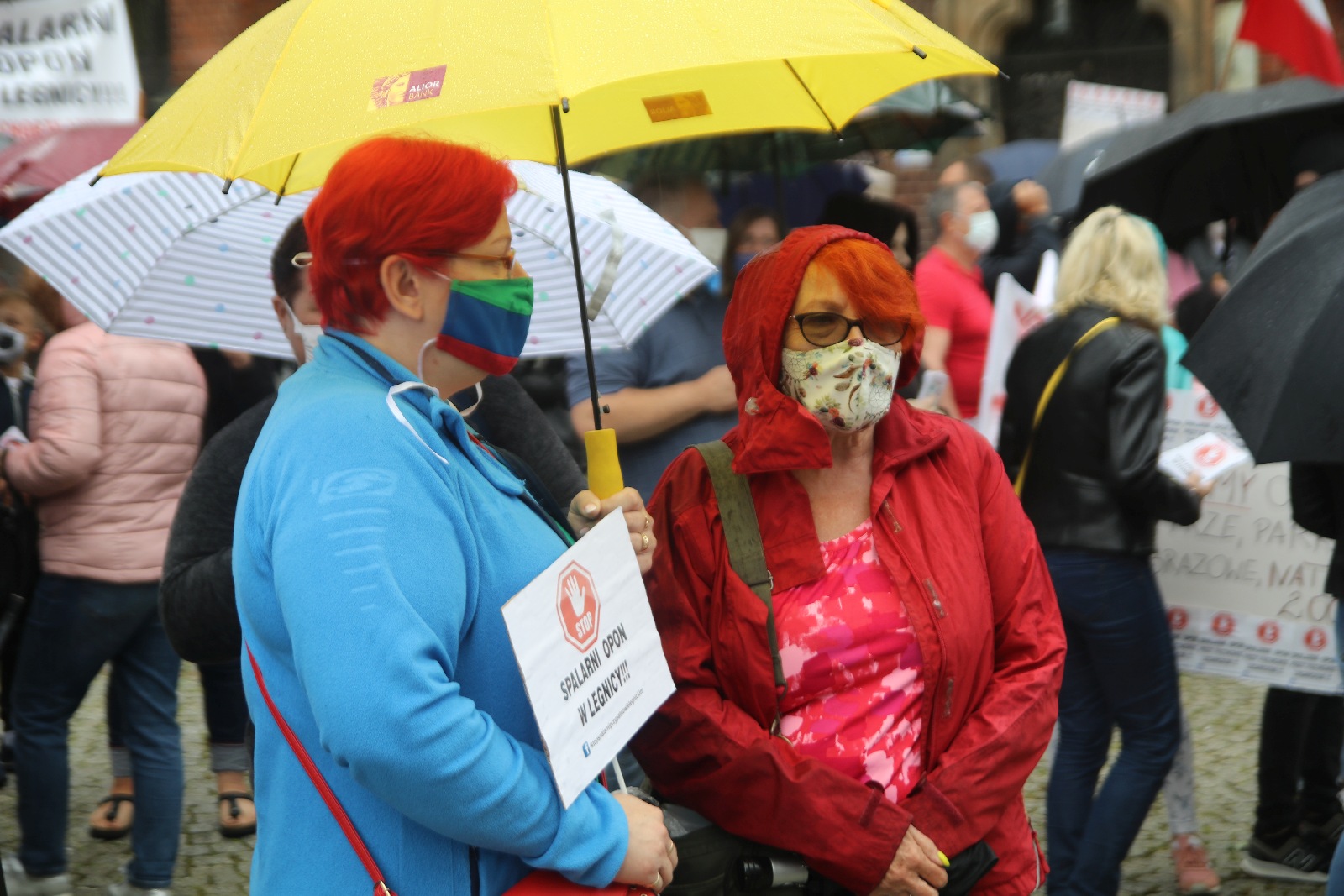 Grupa 150 osób protestowała przeciwko budowie spalarni opon