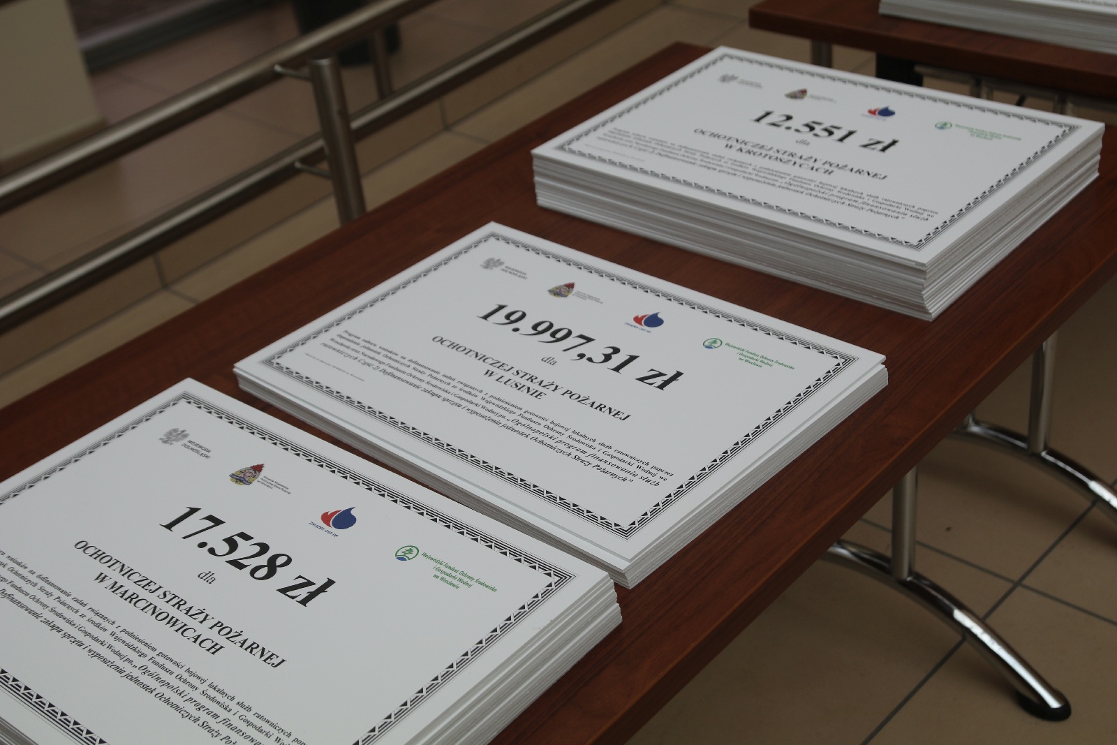 Wręczenie promes dla Ochotniczych Straży Pożarnych