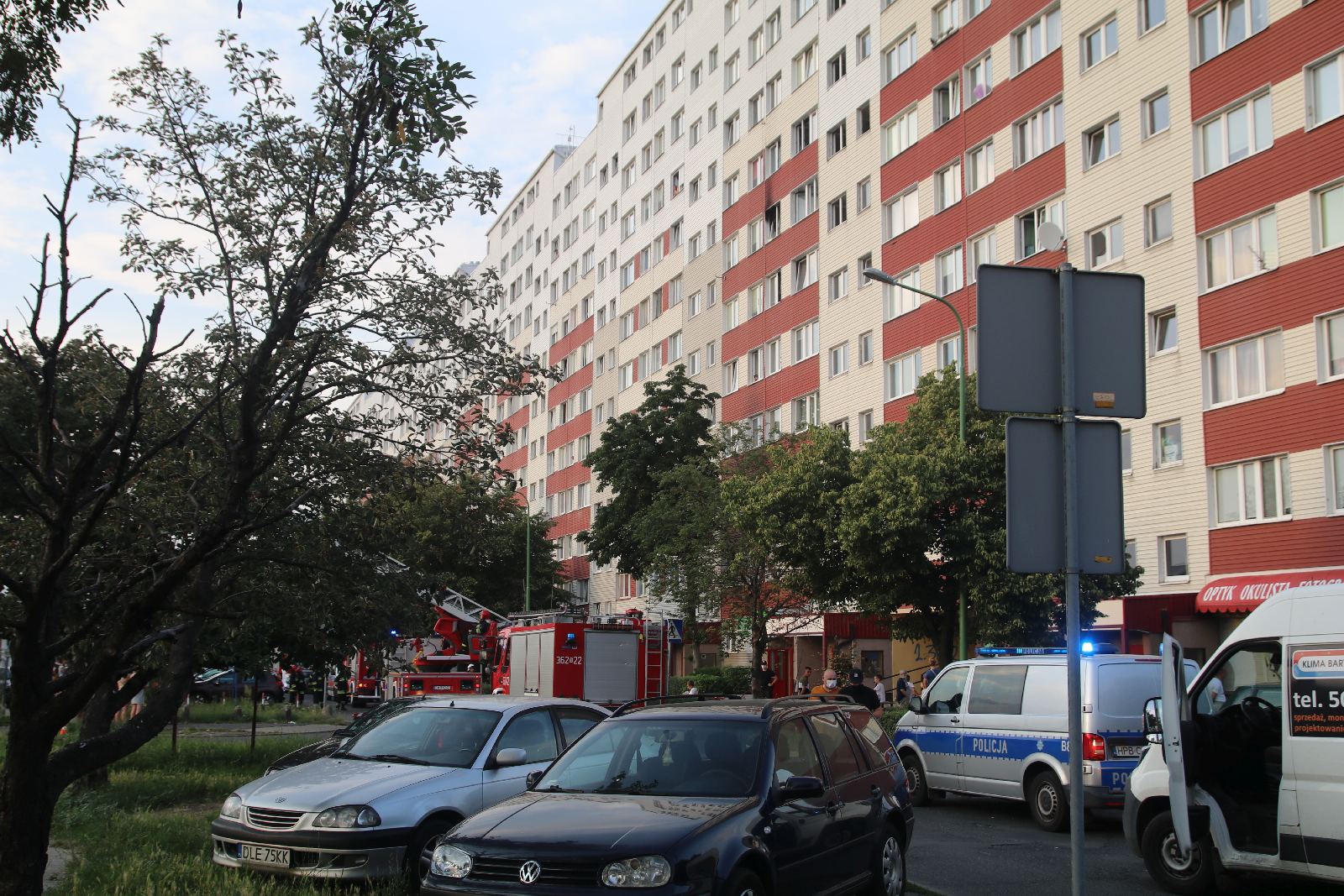 Pożar kuchni  w wieżowcu przy ulicy Gwiezdnej