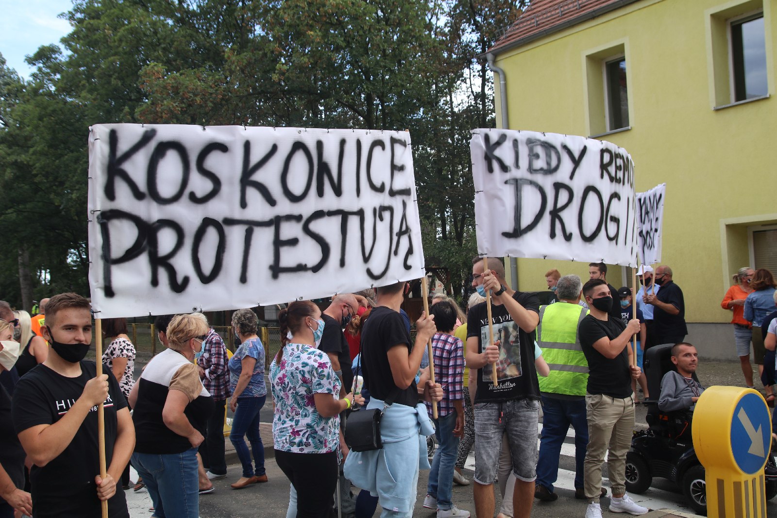 Mieszkańcy Koskowic blokowali drogę powiatową