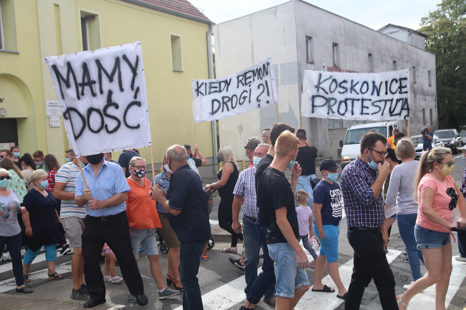 Mieszkańcy Koskowic blokowali drogę powiatową