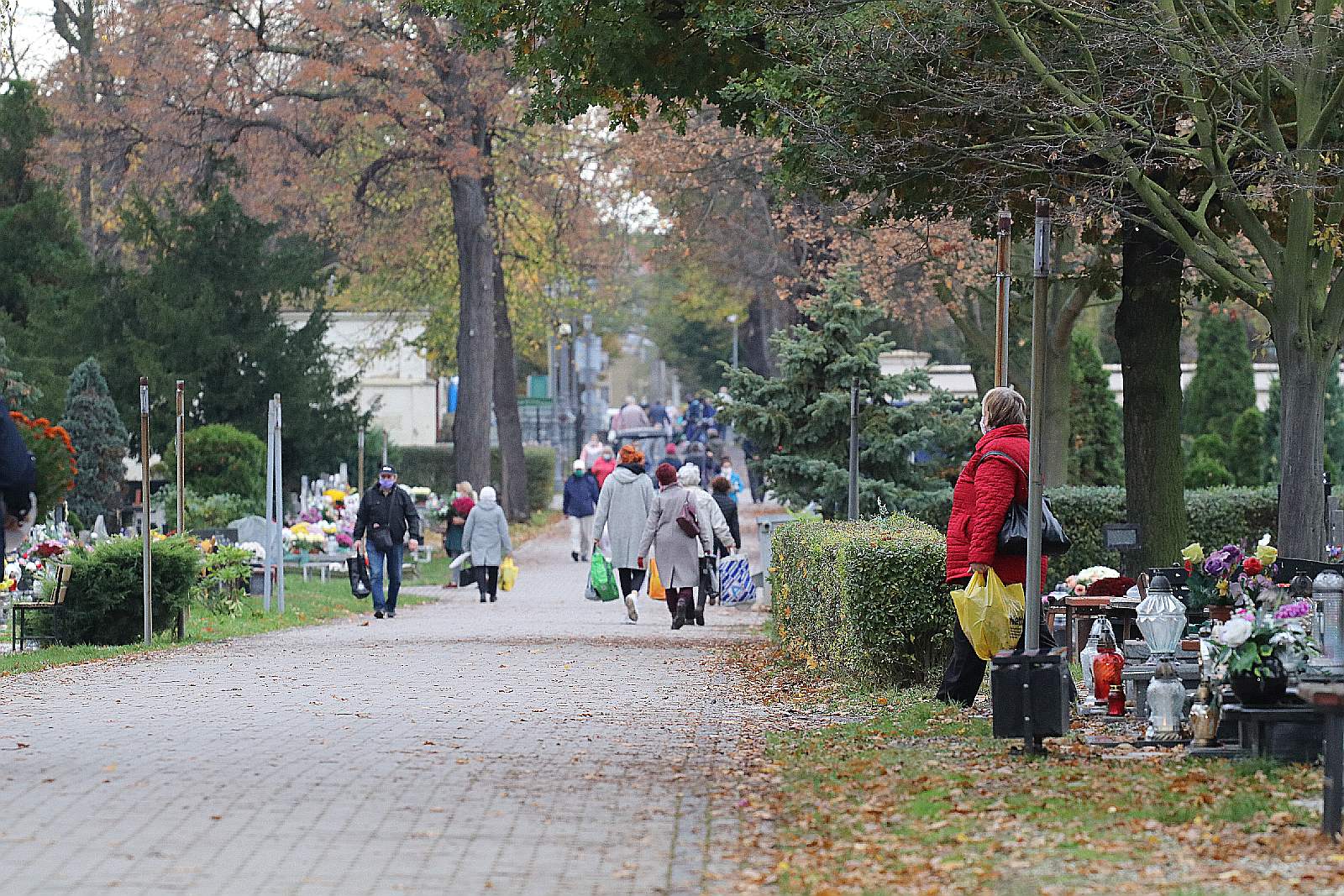 Spokojnie na legnickim cmentarzu w pierwszym dniu po otwarciu