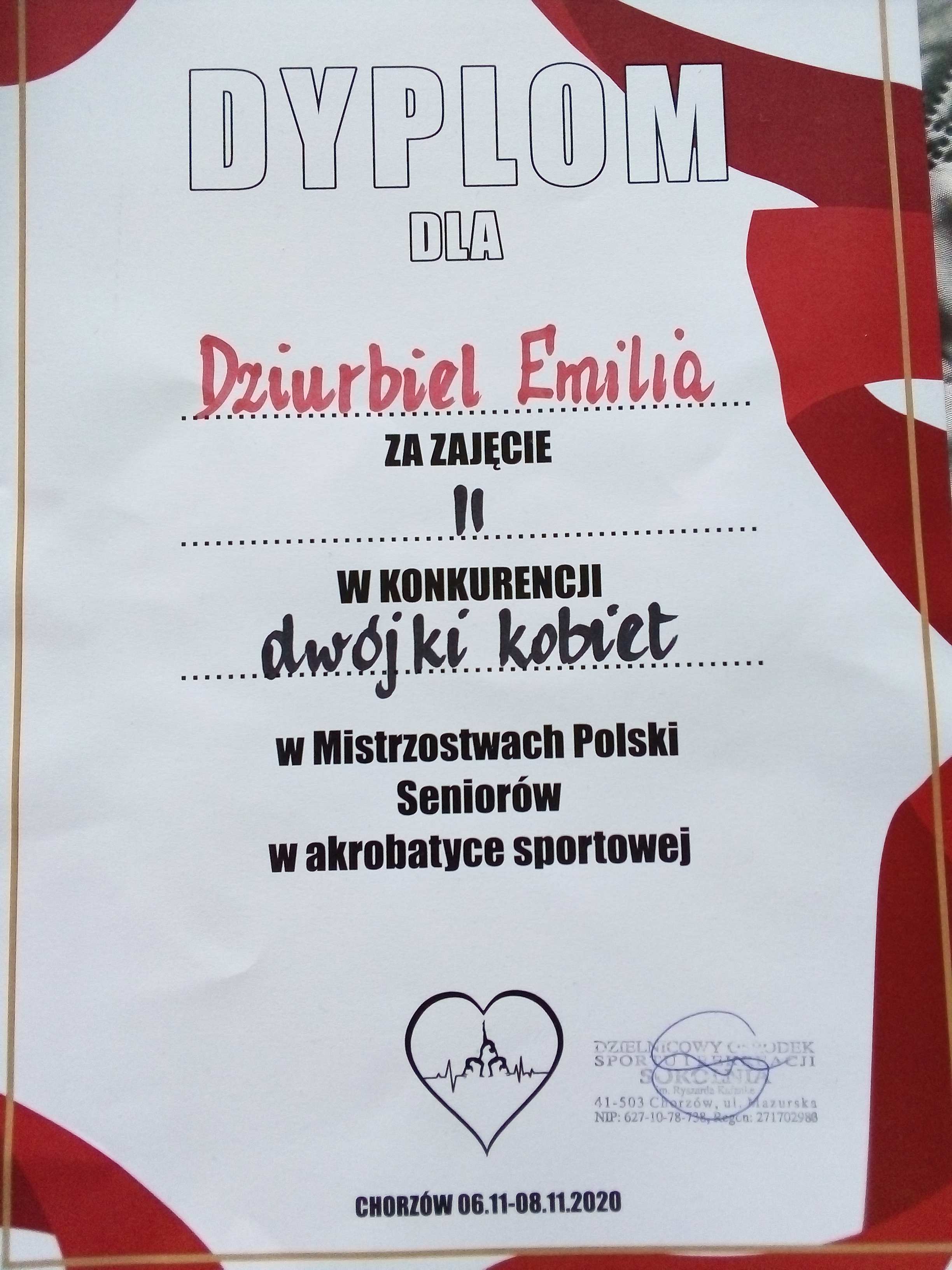 Władze starostwa pogratulowały sukcesu chojnowskiej akrobatce
