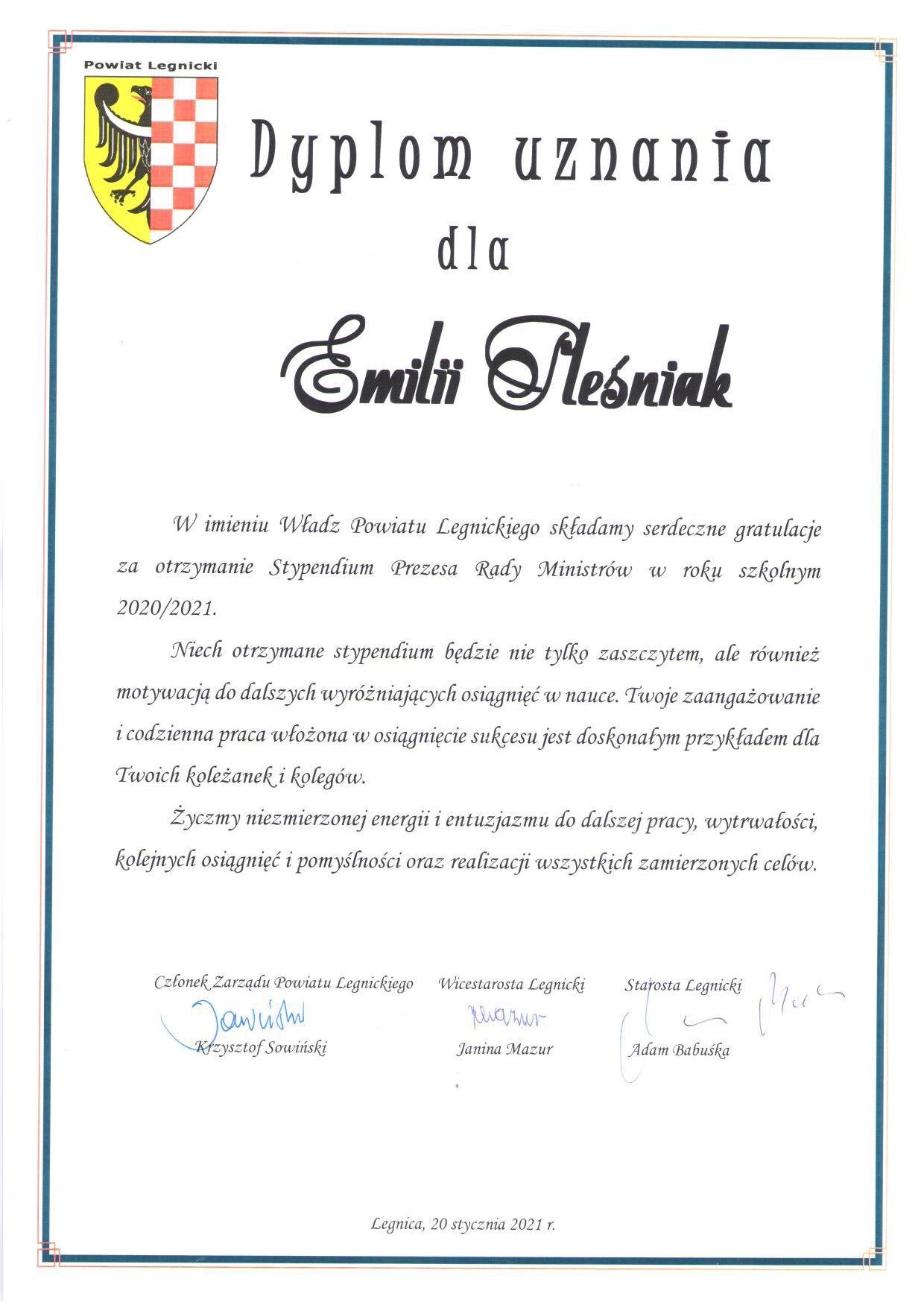 Stypendium premiera dla uczniów szczególnie uzdolnionych