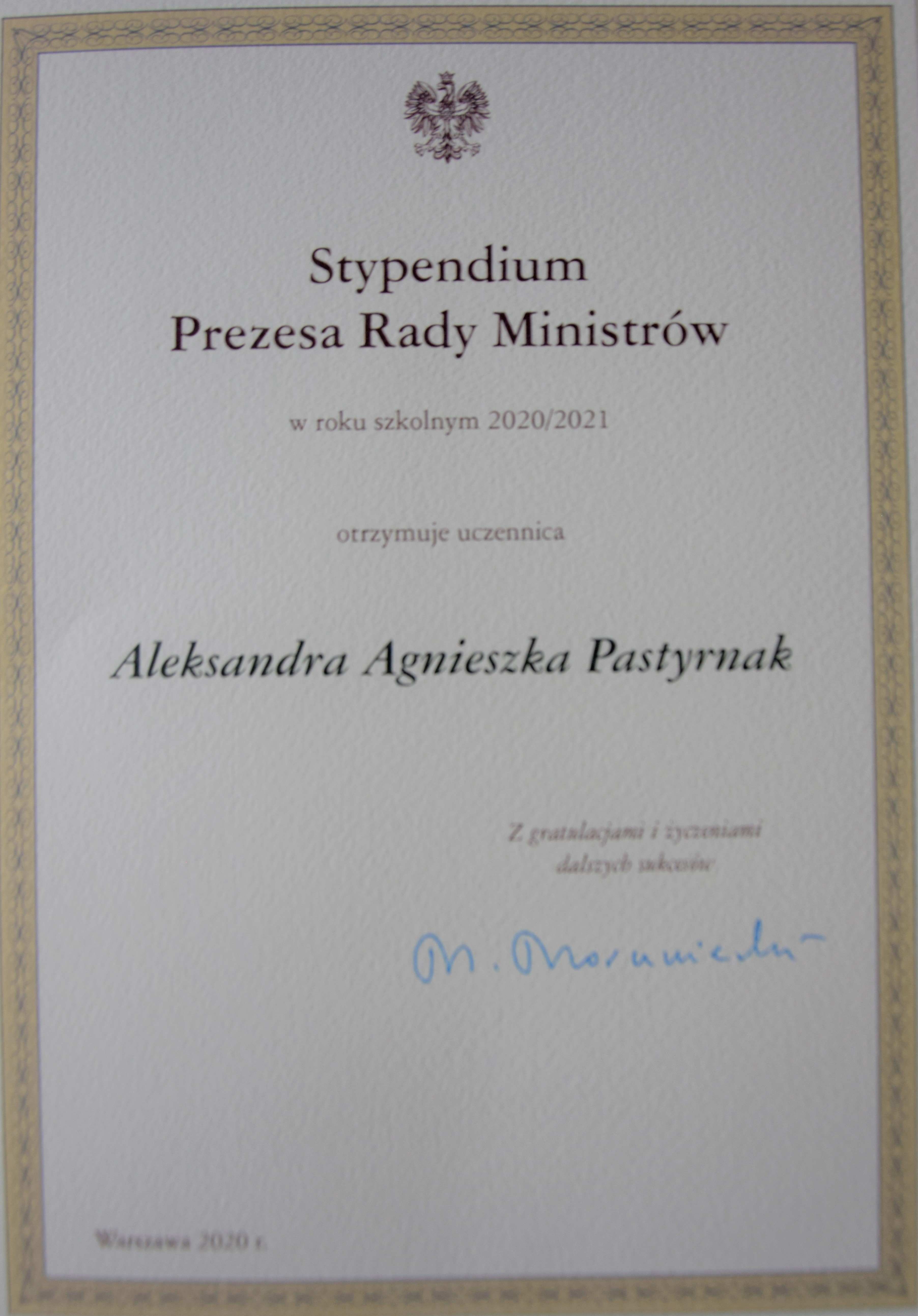Stypendium premiera dla uczniów szczególnie uzdolnionych