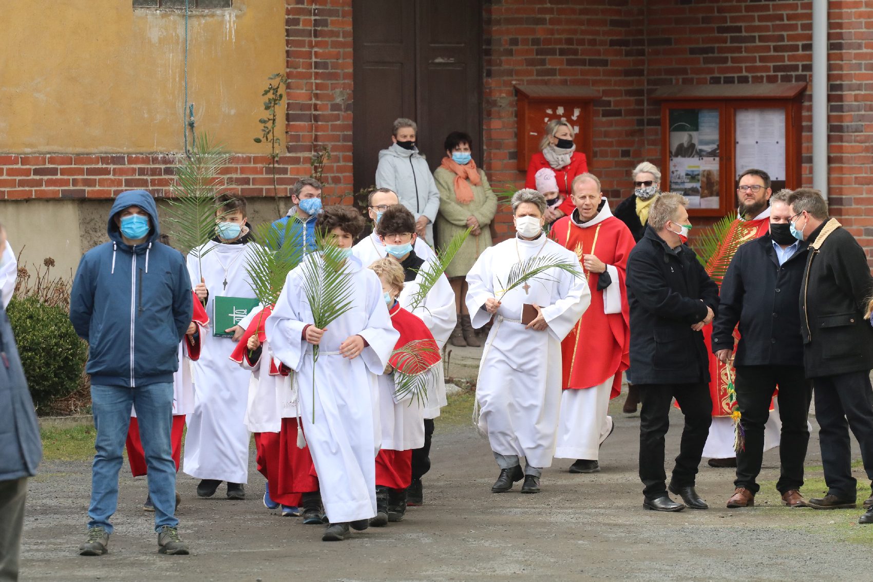 Inscenizacja wjazdu Pana Jezusa na osiołku do Jerozolimy