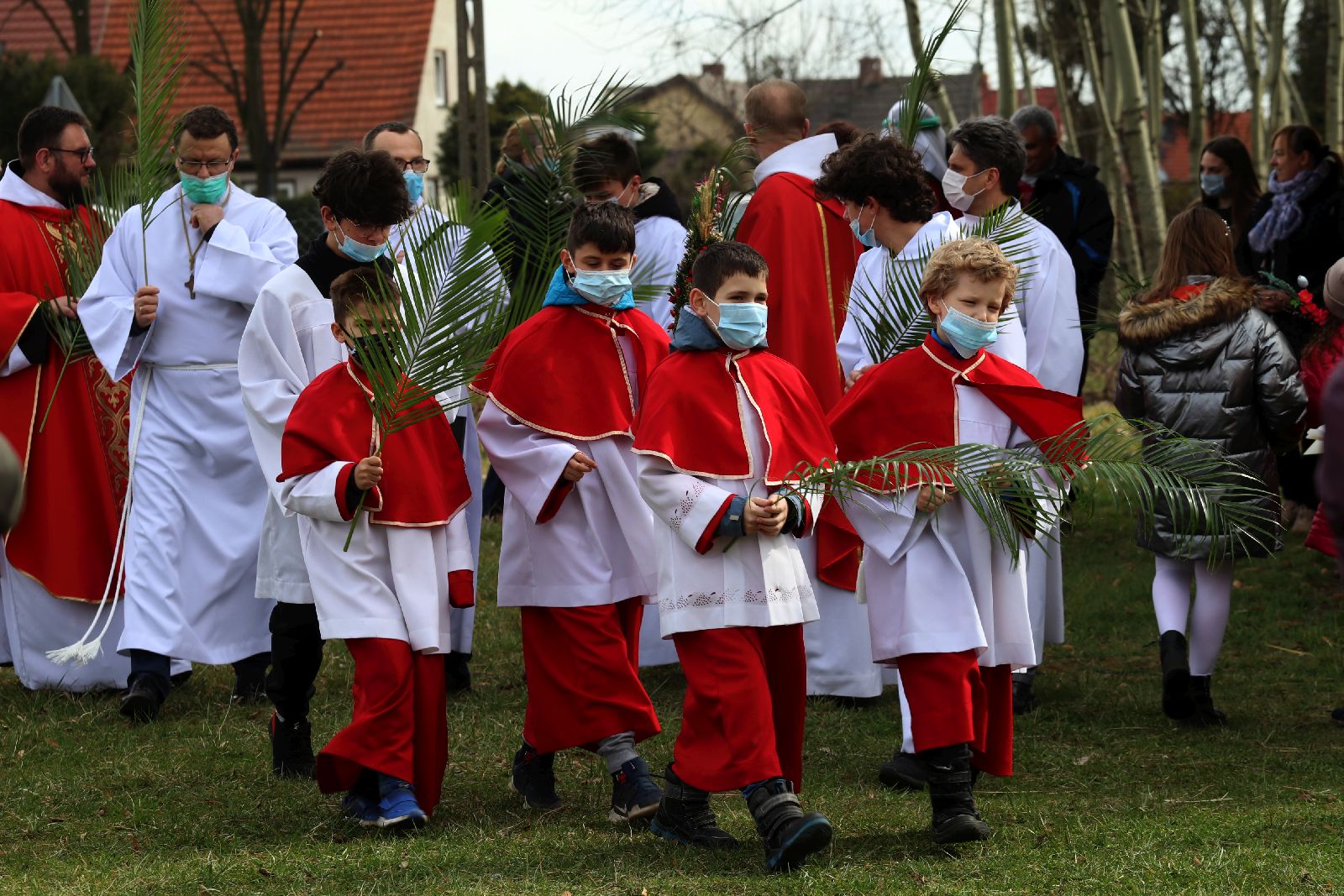 Inscenizacja wjazdu Pana Jezusa na osiołku do Jerozolimy