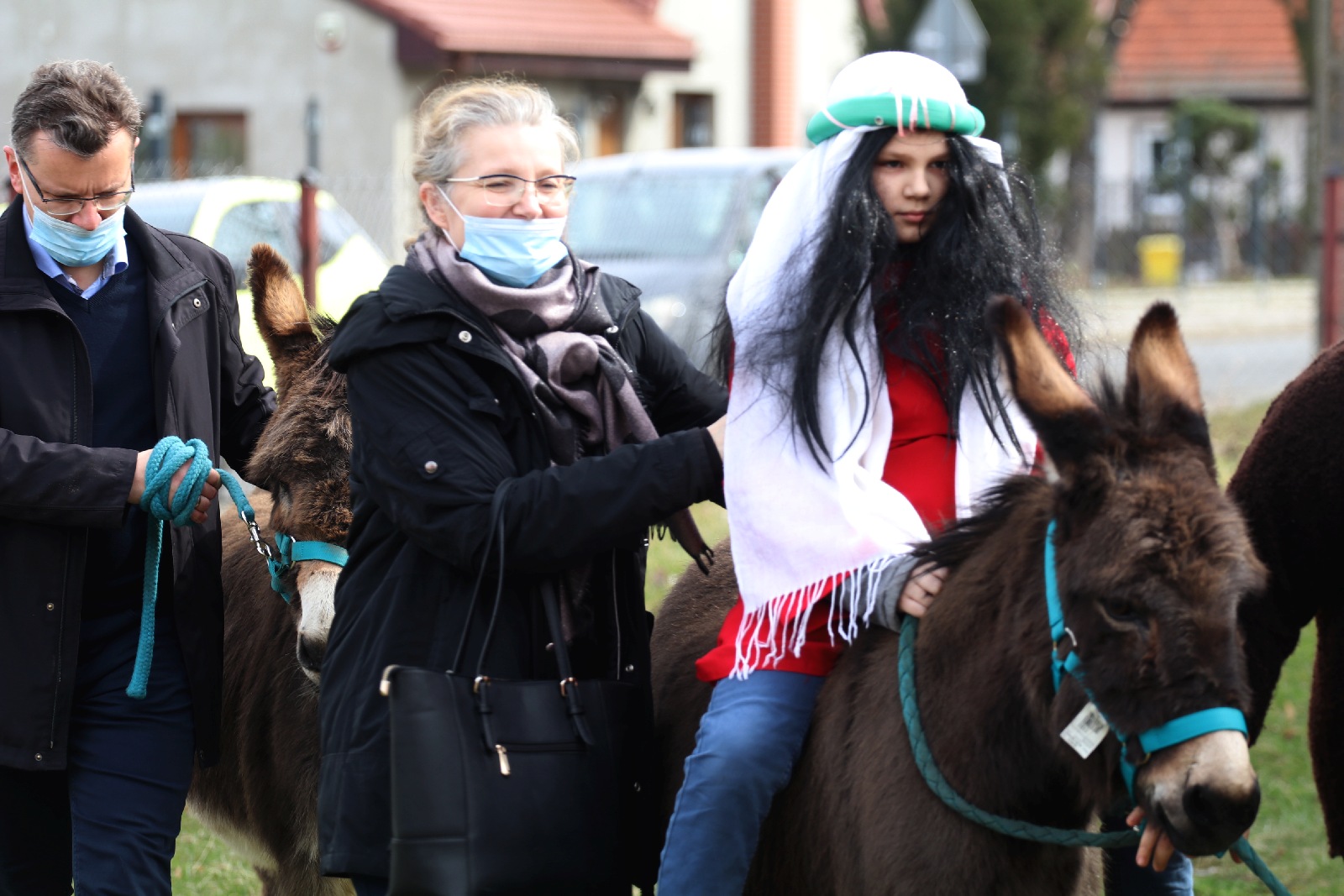 Inscenizacja wjazdu Pana Jezusa na osiołku do Jerozolimy