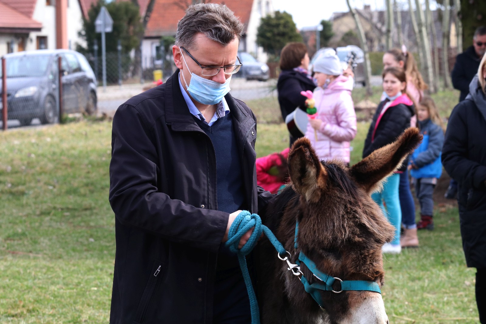 Inscenizacja wjazdu Pana Jezusa na osiołku do Jerozolimy