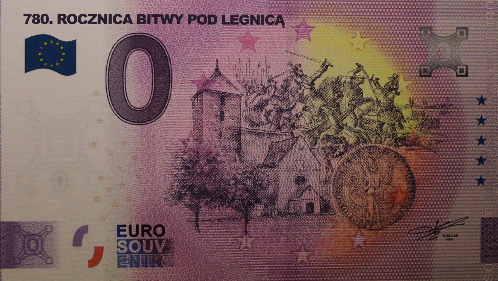 Tak będzie wyglądał banknot 0 Euro związany z bitwą legnicką