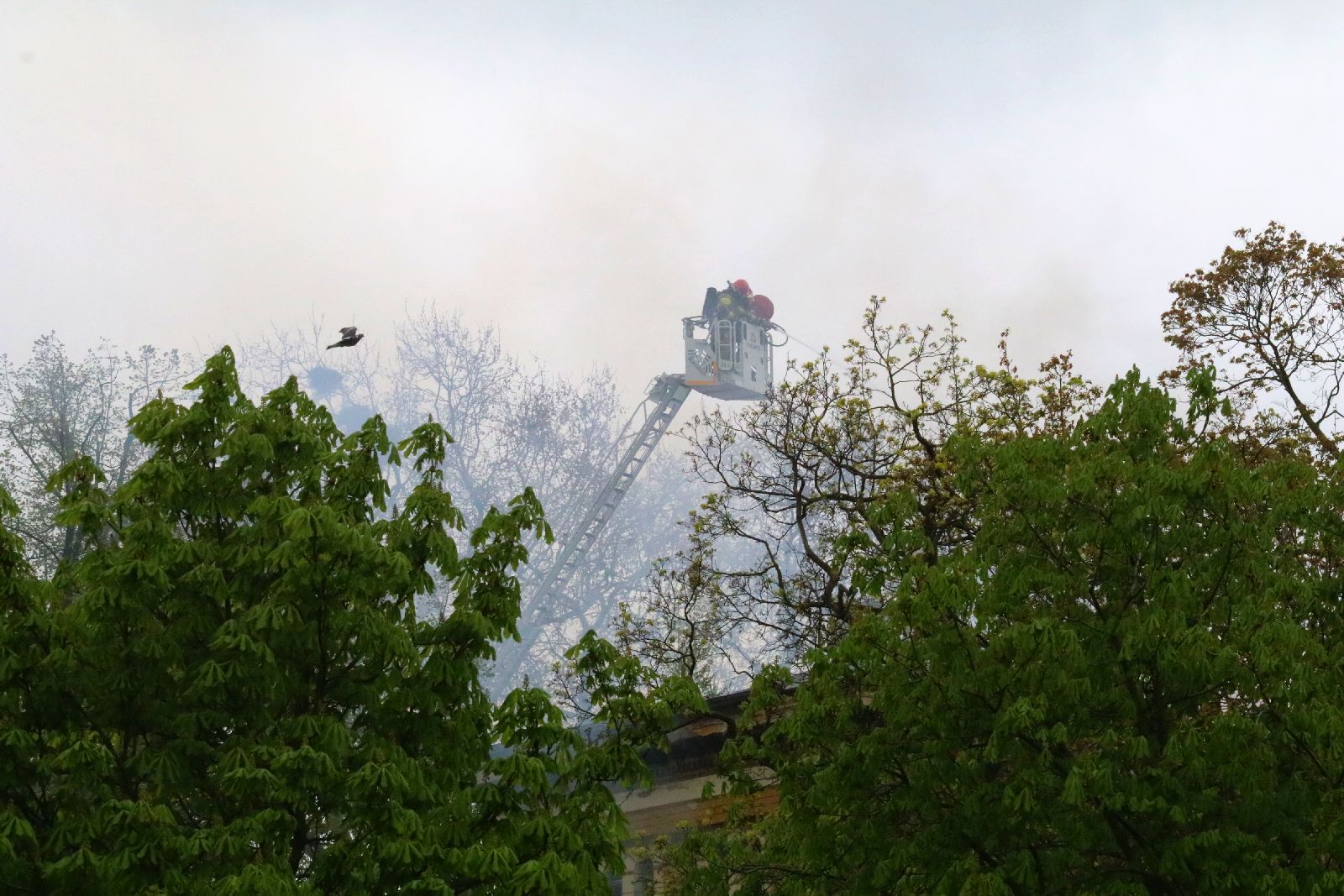Pożar zabytkowego budynku, w którym był radziecki szpital