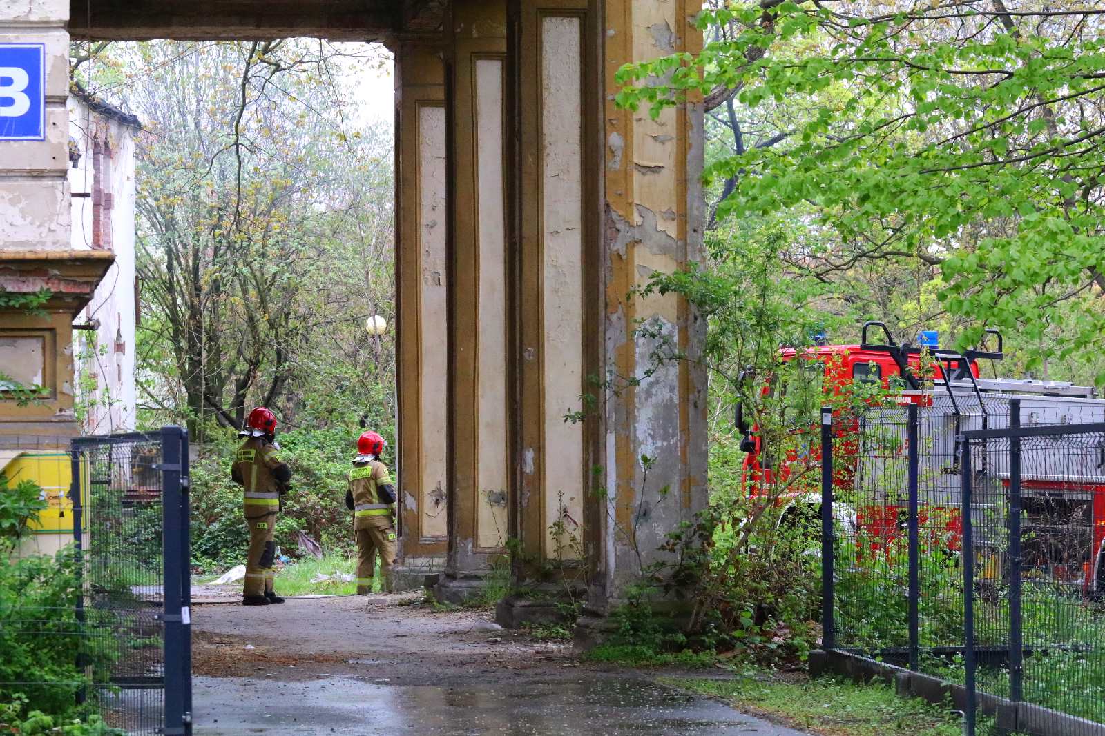 Pożar zabytkowego budynku, w którym był radziecki szpital