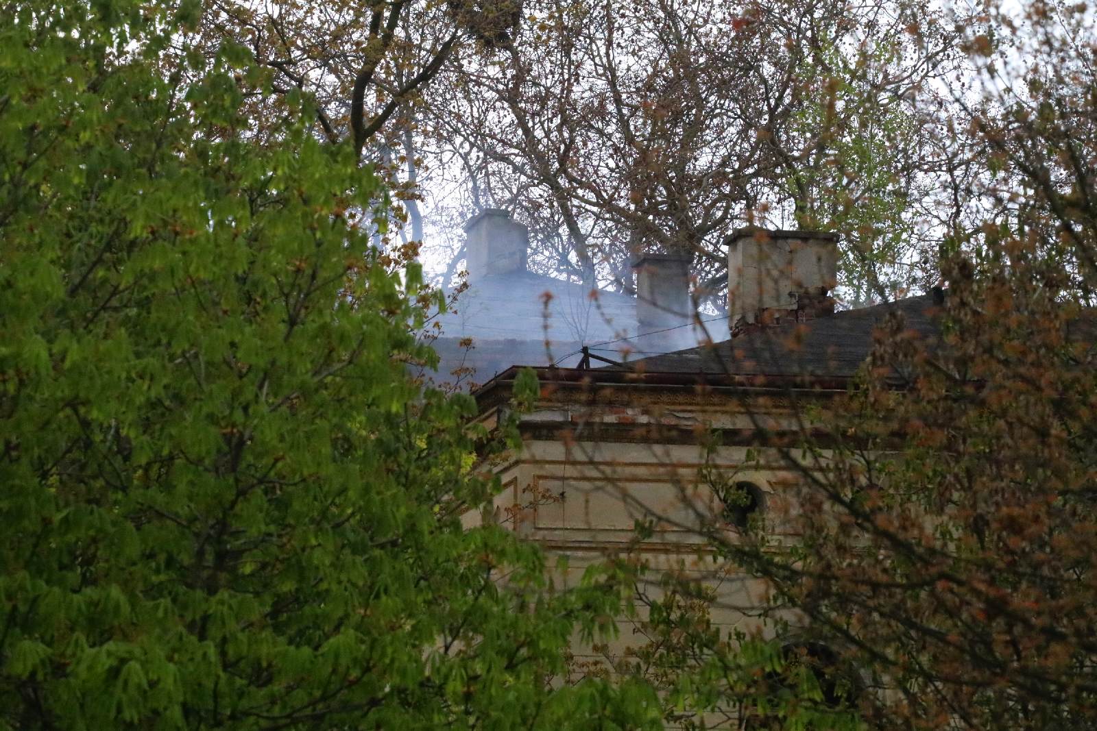 Pożar zabytkowego budynku, w którym był radziecki szpital