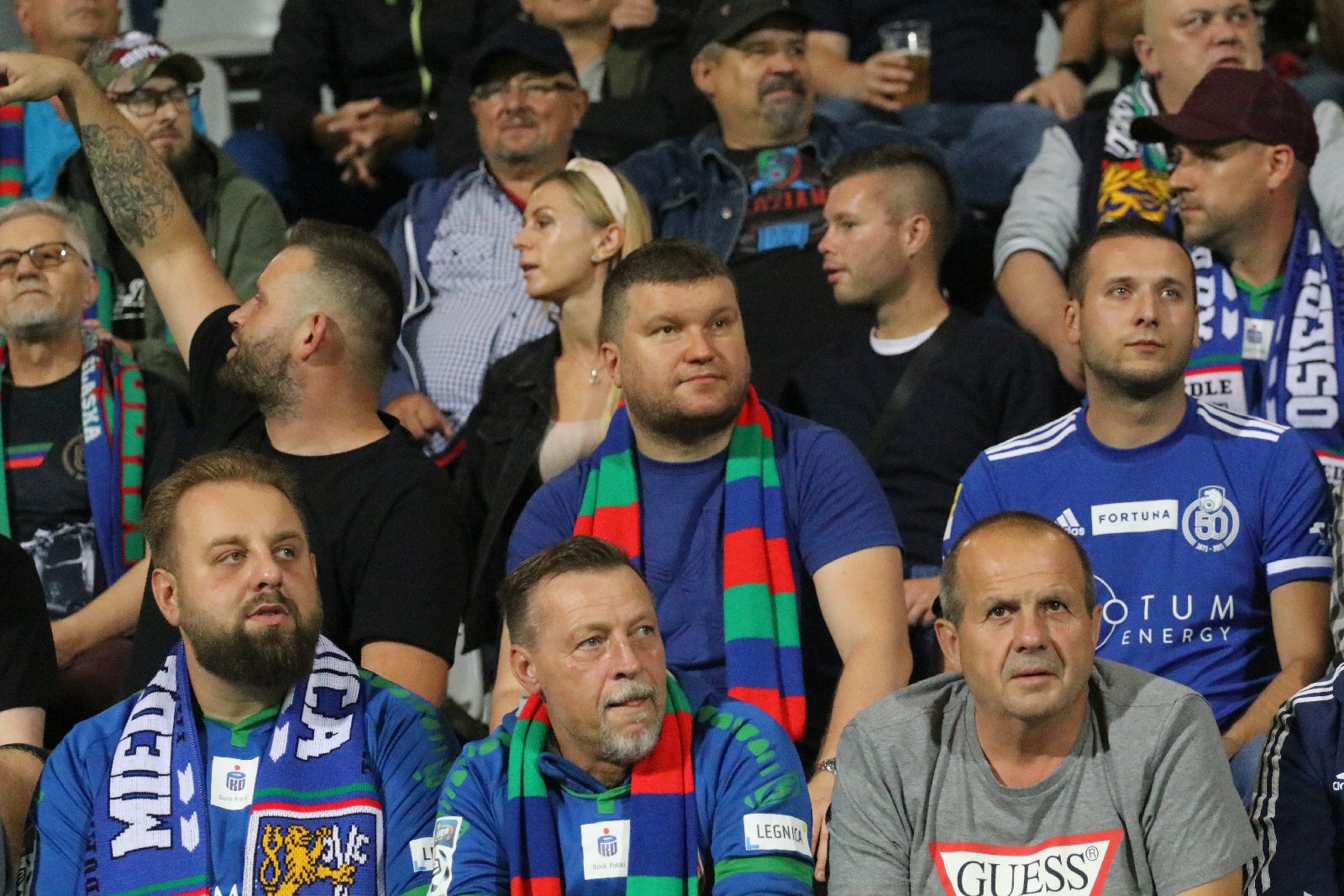 Kibice na meczu Miedzi Legnica z Łódzkim Klubem Sportowym