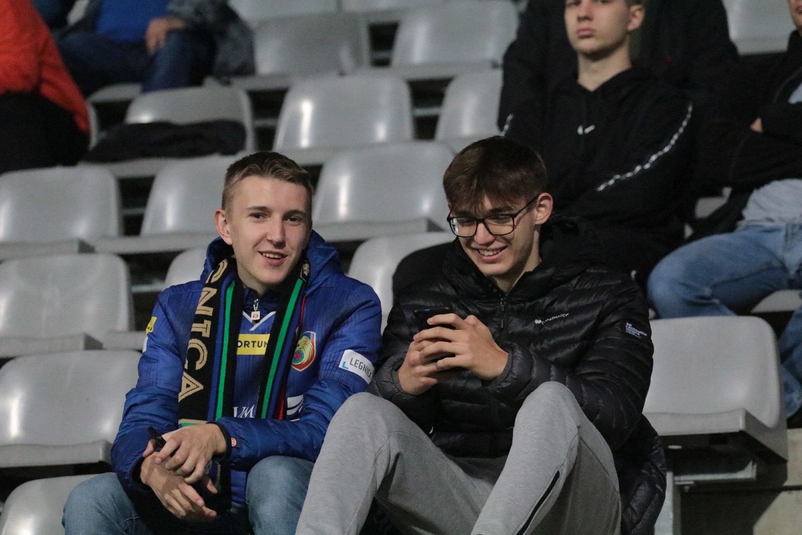 Kibice na stadionie podczas meczu z Odrą Opole