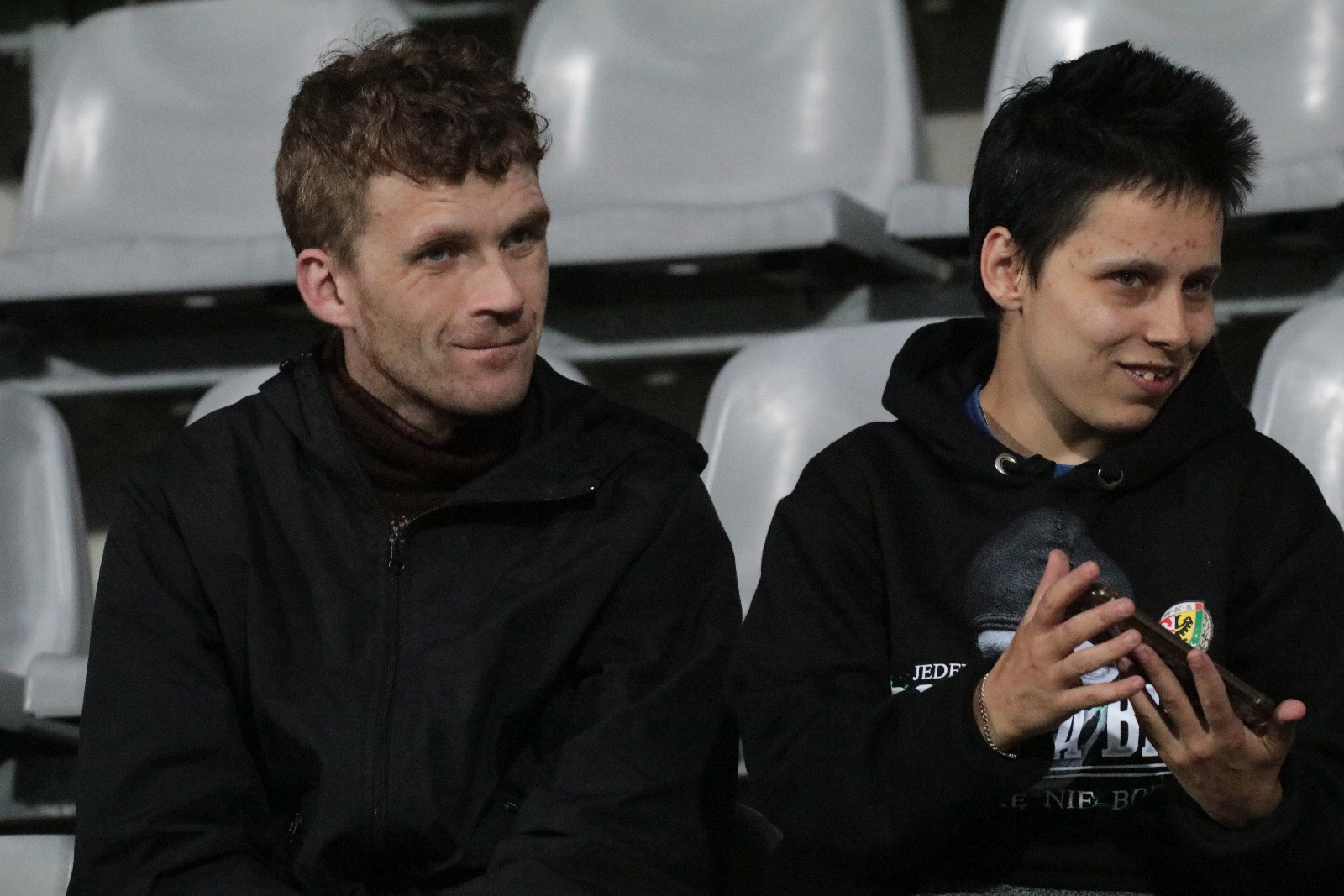 Kibice na stadionie podczas meczu z Odrą Opole