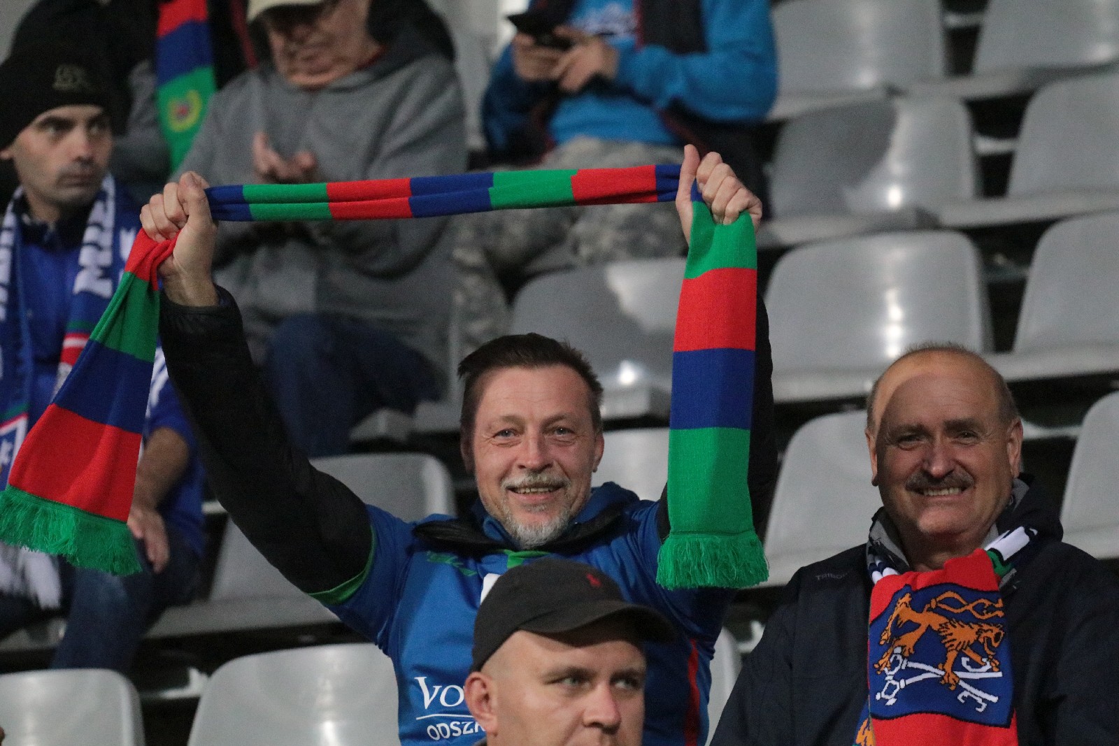 Kibice na stadionie podczas meczu z Odrą Opole