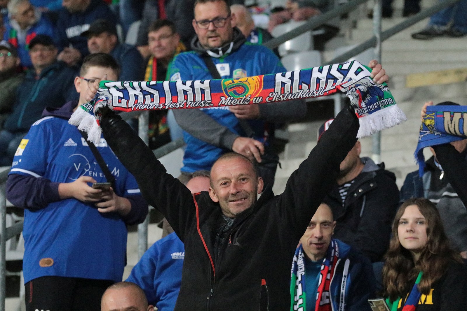 Kibice na stadionie podczas meczu z Odrą Opole
