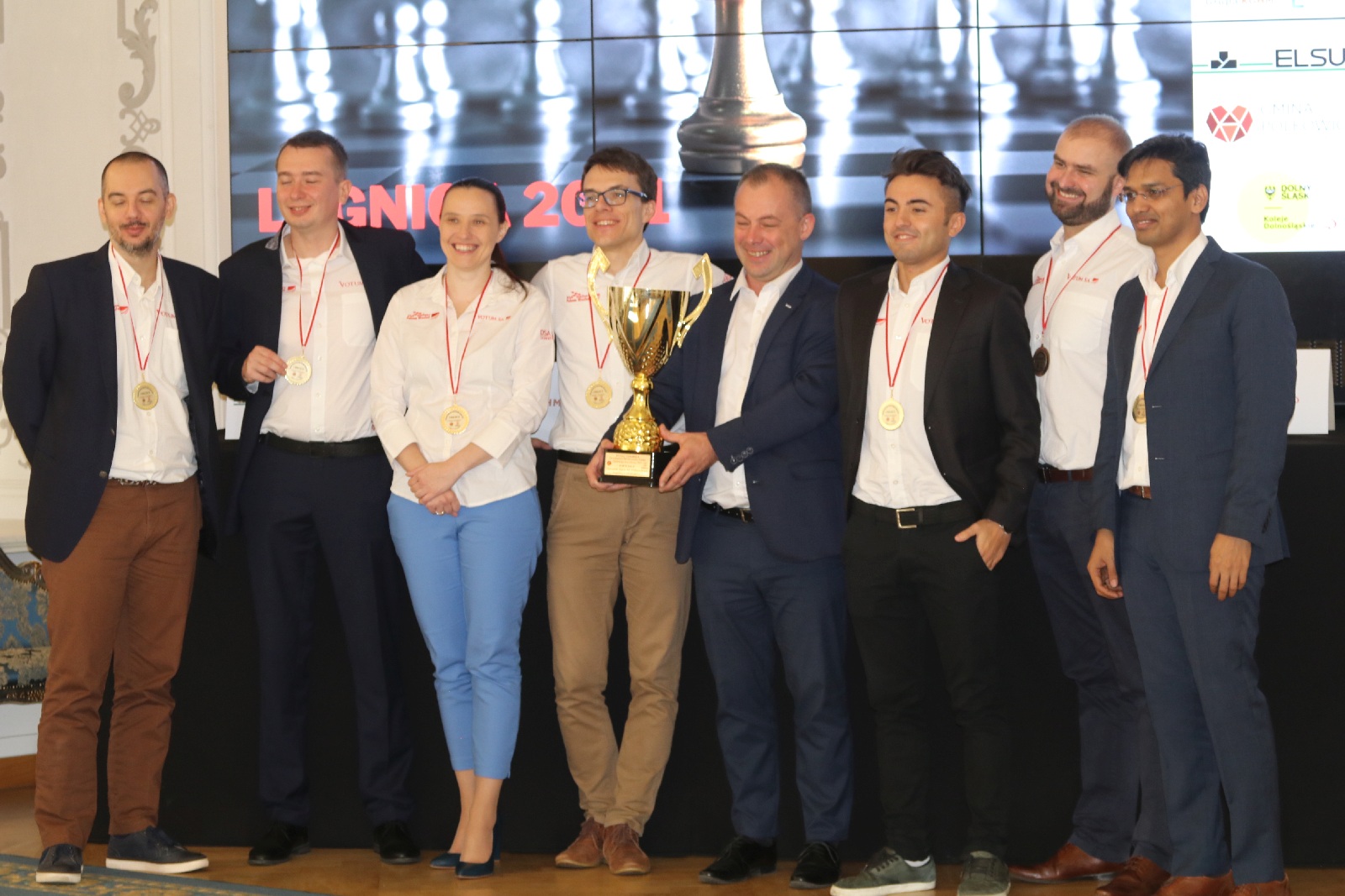 Zakończenie Ekstraligi Szachowej 2021. Wręczenie pucharów
