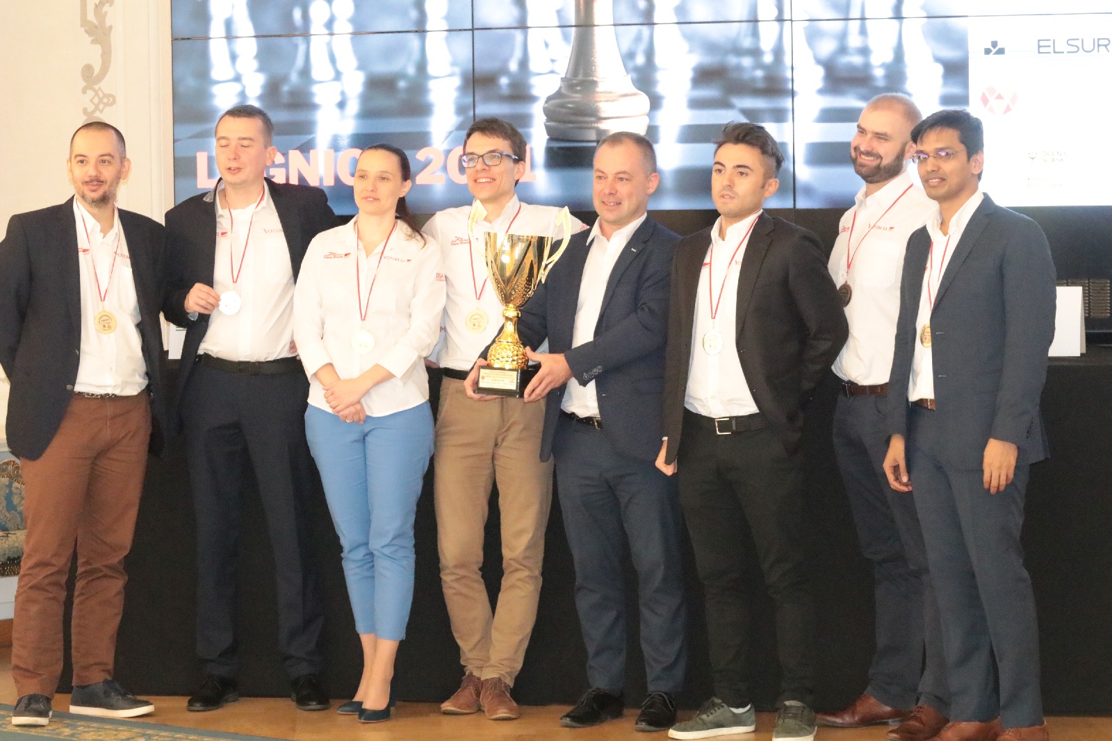 Zakończenie Ekstraligi Szachowej 2021. Wręczenie pucharów